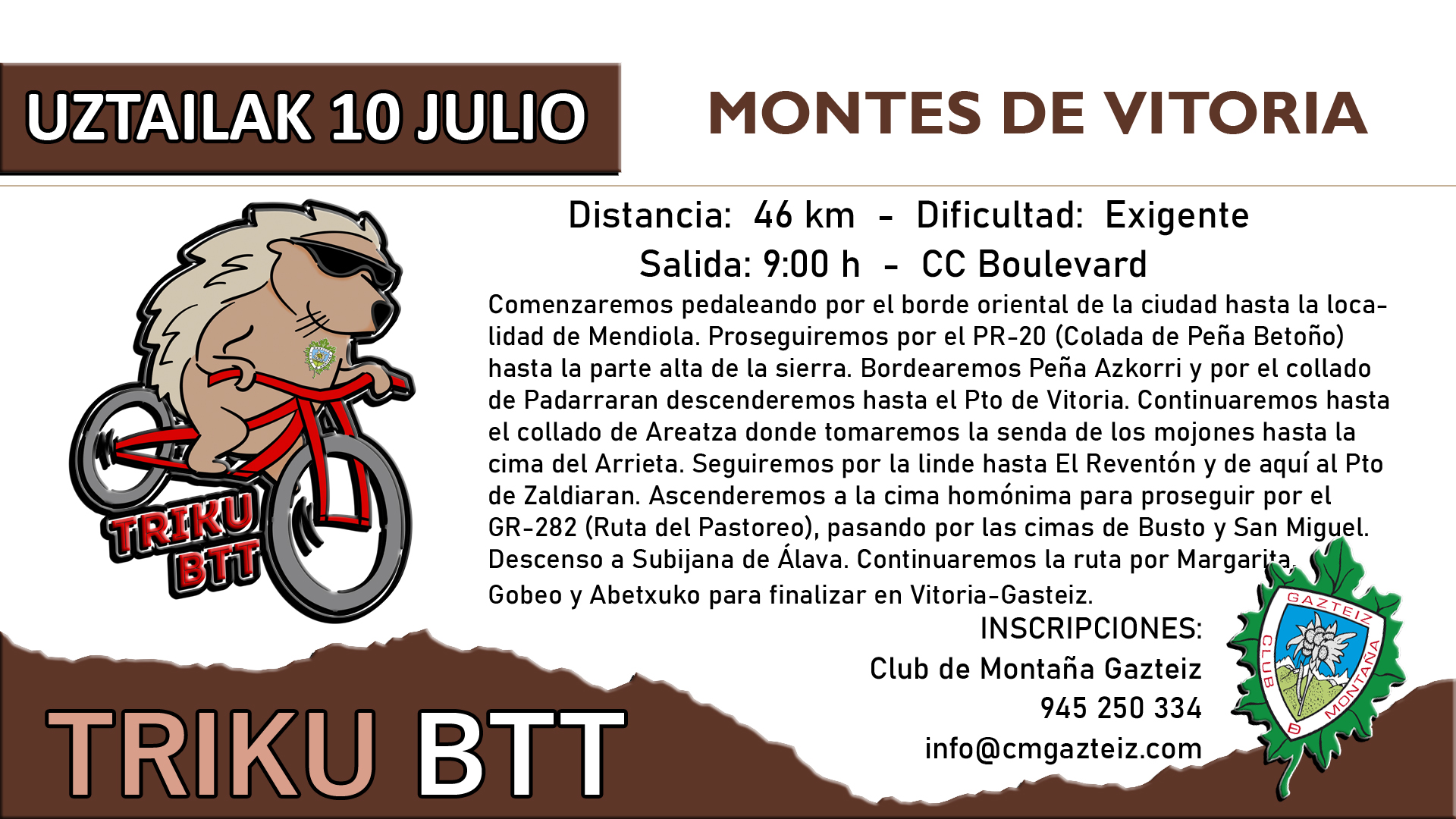 Foto Montes de Vitoria: Colada - Peña Betoño - Arrieta - Zal- diaran - Busto - San Miguel (48 km)